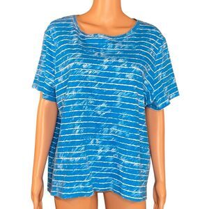 Studio Works Tee Coastal Grandma Plus Size 2X Summer Short Sleeve Crew Neck
